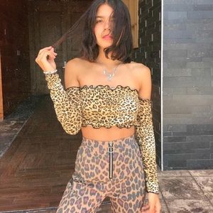 Lf leopard crop top